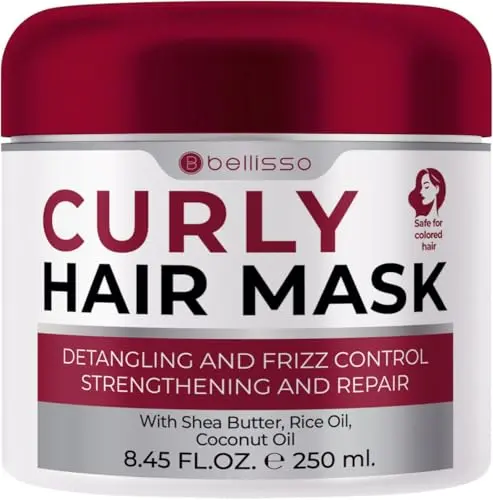 Bellisso Curly Hair Mask deep conditioning treatment cream jar