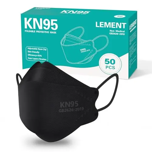LEMENT black KN95 cup-style face masks
