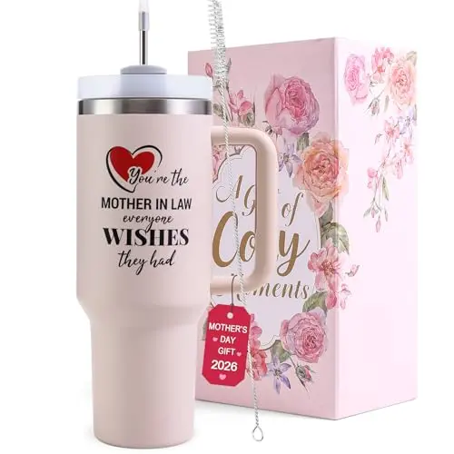 VoziSpace pink stainless steel tumbler with handle and heartfelt message
