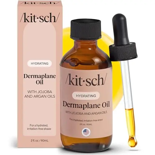 Kitsch Dermaplane Face Oil with Jojoba and Argan Oil in modern white and pink packaging