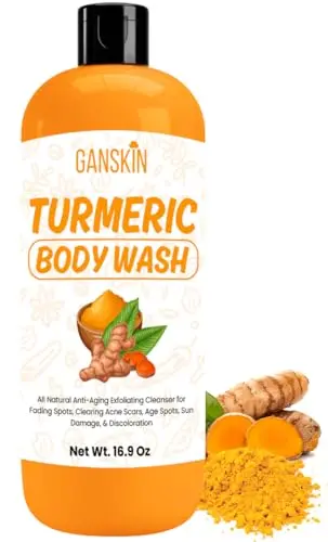 Ganskin Turmeric Body Wash bottle with mango scent