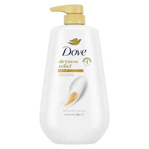Dove Dryness Relief Body Wash with Jojoba Oil and pump