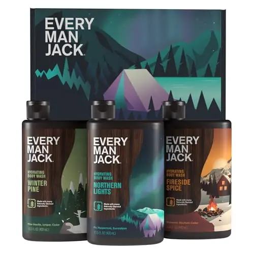 Every Man Jack Winter Body Wash Gift Set with three different scents