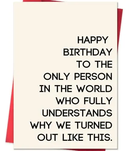 Humorous birthday card for brother with bold design and envelope