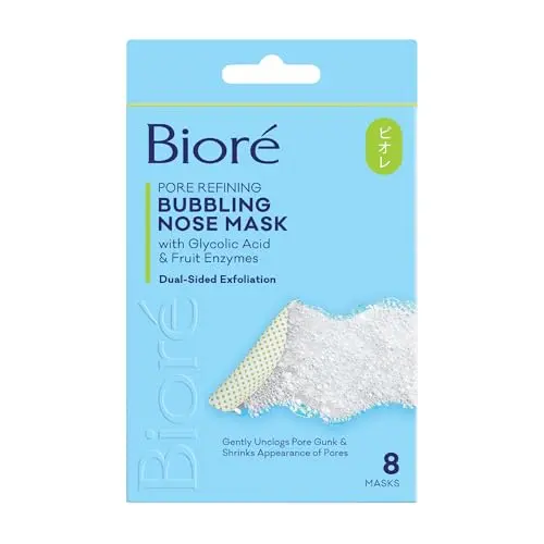 Biore Pore Refining Bubbling Nose Mask package showing individual strip packets
