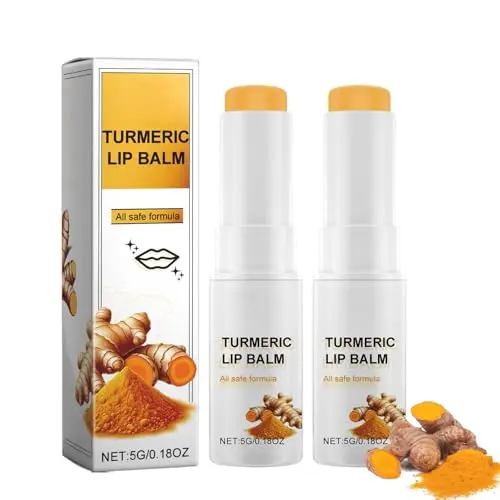 Two-pack of turmeric lip balm sticks with matte finish