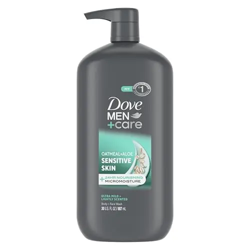 DOVE MEN + CARE Sensitive Skin Body and Face Wash bottle