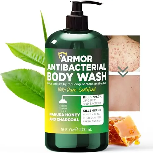 Terramed Unscented Antibacterial Body Wash with Manuka Honey and Charcoal