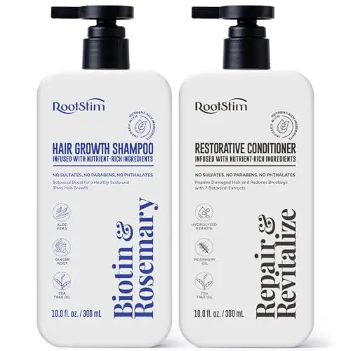 RootStim Hair Growth Shampoo and Conditioner Set with Rosemary and Biotin