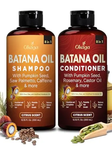 Okaga Batana Oil Shampoo and Conditioner Bundle with Aloe Vera