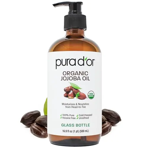 PURA D'OR large 16.9oz bottle of organic jojoba oil