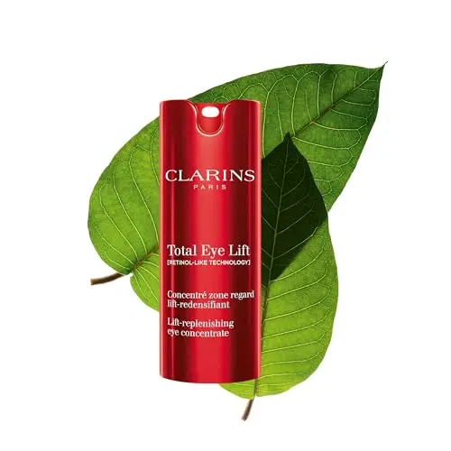 Clarins Total Eye Lift cream in a white and gold squeeze tube