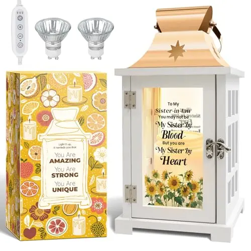 Nowizen candle warmer lamp with floral design and sister-in-law message