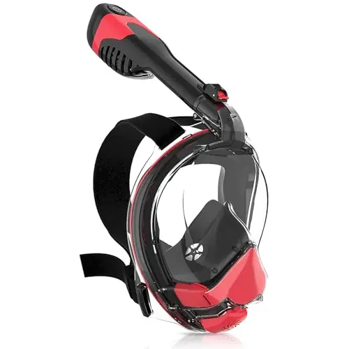 Yosmer Electric full face snorkel mask in blue with integrated fan system