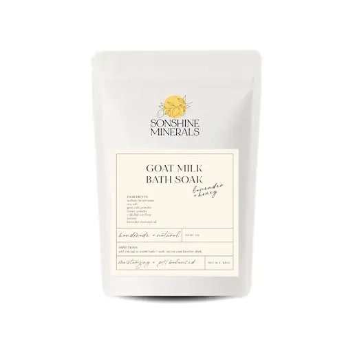 Goat Milk Bath Soak powder with colloidal oatmeal and honey in a pouch