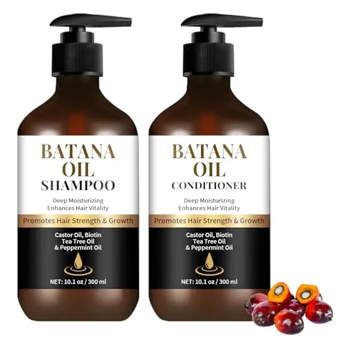 Batana Oil Shampoo and Conditioner Set with Biotin and Keratin