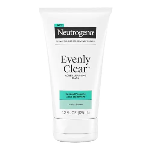Neutrogena Evenly Clear clay mask with benzoyl peroxide tube