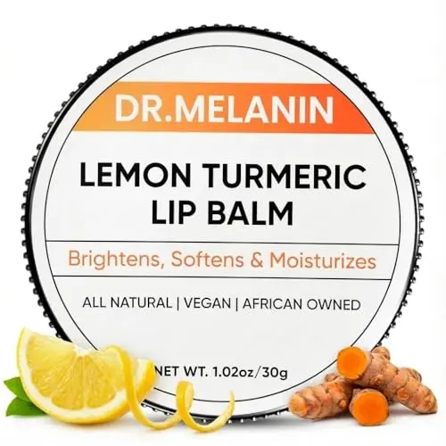 Dr. Melanin Lemon Turmeric Lip Balm in a clear tin