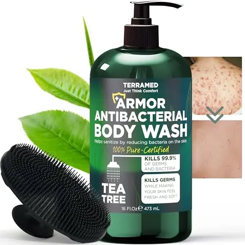 Terramed Antibacterial Body Wash with tea tree oil and silicone scrubber