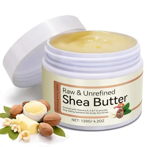 Generic raw shea butter jar for hydrating dry skin and hair