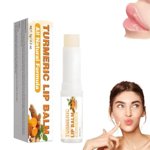 Clear turmeric lip balm with subtle ginger scent